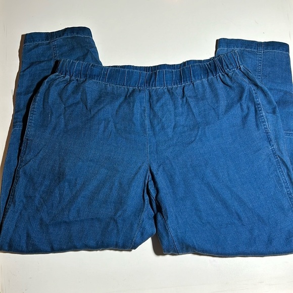 Pure Jill Indigo Blue High Waisted Oversized Skinny Pants Sz L C7 - Picture 1 of 4
